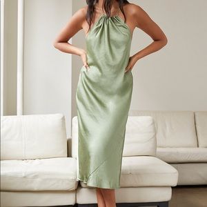 Wilfred Locarno Slip Dress In Sage Front